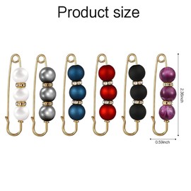 Artificial Pearl Brooch Pins,6PCS Pearl Brooch Pins,Brooch Pins for Women,Women's Brooches Pins,Decorative Safety Pins,Decorative Safety Pins for Clothes,Pearl Brooch Safety Pins, Faux Pearl Brooches