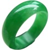 yigedan Women's Natural Green Jadeite Simple Band Ring Jade Jade,