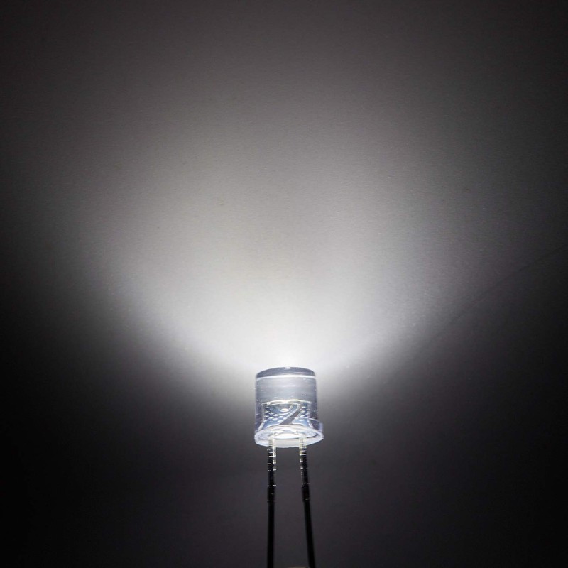 Chanzon 100 pcs 5mm White Flat Top LED Diode Lights