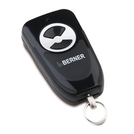 Berner BHS121 Miniature Handheld Transmitter (Frequency 868 MHz, Accessories for Gate Operators, 2 Channels, with Ring Eyelet, with Red LED) 2905030