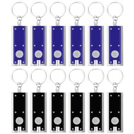 flintronic Mini LED Keychain Torch, 12 Pieces Mini LED Small Keyring Torch, 120 Lumens, for Camping, Hiking, Travel, Cycling (Blue + Black)