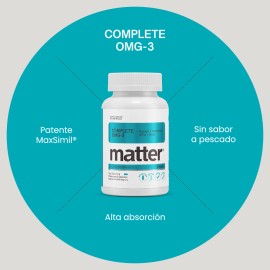 YOU MATTER - Complete OMG-3 Suplemento Alimenticio, Omega-3 de alta absorción con MaxSimil®, Aceite de Pescado Concentrado, Sin Sabor - 400/230 EPA y DHA