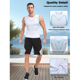 Mens Tank Tops,Sport Running Dry Fit Gym Shirt, Wicking Athletic Mesh Breathable Muscle Tee Workout Sleeveless Shirts