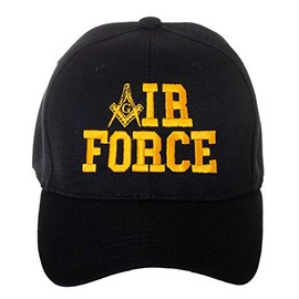 United States Air Force Masonic Square and Compass Embroidered Black Baseball Cap