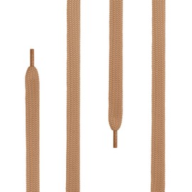 Di Ficchiano 1 pair of flat laces for trainers and sports shoes, elastic shoelaces, beige shoelaces, 12 mm wide, colour: camel, length 120 cm