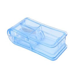ShysTech - Cortador de píldoras, divisor, organizador para píldoras/suplementos/medicamentos, paquete de 2 (azul)