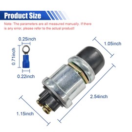 Car Push Start Button Switch, 12V 50A Heavy Duty Car Engine Push to Start Ignition Switch, Waterproof Weatherproof Momentary Start Switch Marine Horn Button for Car Boat Truck (3PCS)