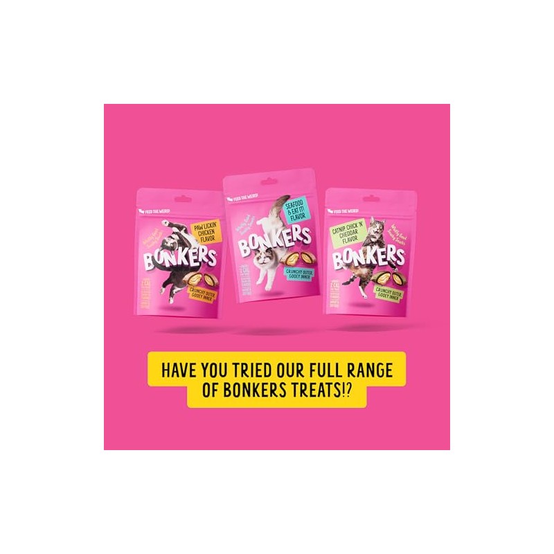 Bonkers Bites Catnip & Chick 'N' Cheddar Flavor Crunchy &