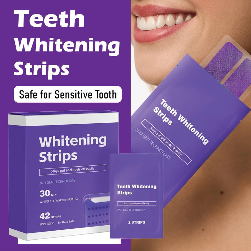 Arma Purple Teeth Whitening Strips（42 Strips） Enamel Safe for Sensitive