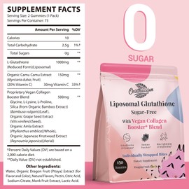 Orinthalixium Liposomal Glutathione Gummies 1000MG - Sugar Free Reduced L-Glutathione with Vitamin C & Vegan Collagen - Antioxidant & Skin Wellness - 150 Count