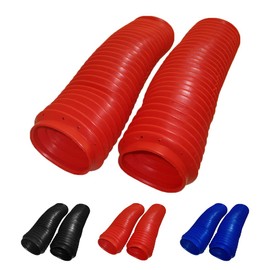 DJ-Motor 340mm Front Fork Boots Shock Covers Protector Rubber Dust Gator Guard Gaiters For Pit Dirt Bike Motorcycle Motor (Red)