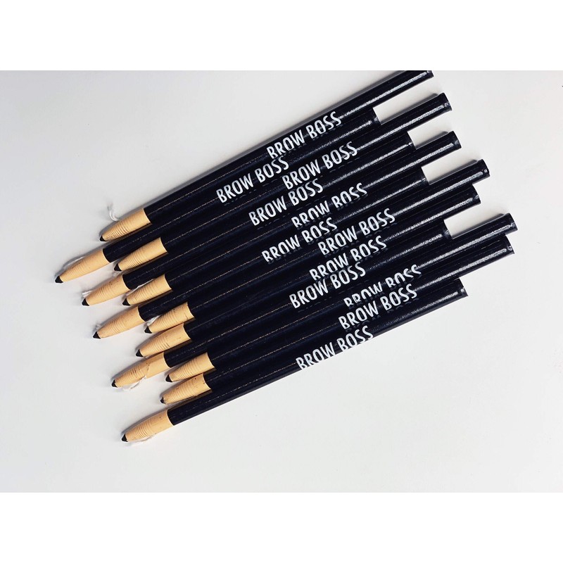 Best Microblading Pre Draw Pencils, Black with Sharpener (6 Pack)