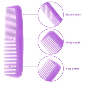Yorgewd 12 Pieces Hair Combs Set for Women Men 5 Inch Pocket Fine Tooth Hair Comb Unbreakable Plastic , 6 Assorted Colour (12 Pieces)