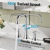 FORIOUS Widespread Bathroom Faucets Polished Chrome, 3 Hole Faucet for