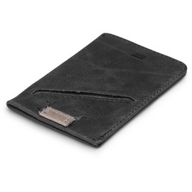 Anburi Genuine Top Grain Leather Slim Card Sleeve Wallet With Pull Tab, RFID Protected, Black, Men's Minimalist Front Pocket Card Holder, Black, Minimalist