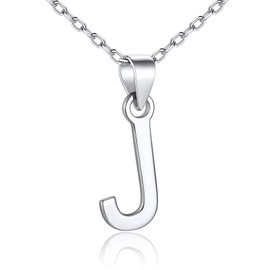 SILVERCUTE A to Z Letter Chain 925 Silver Initial Pendant Necklace Alphabet Initial Letter Clavicle Chain Minimalist Jewellery Accessory for Women Girls, Sterling Silver
