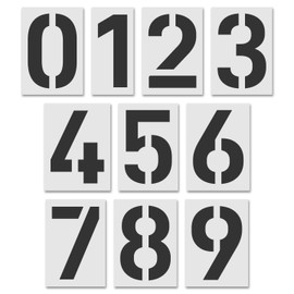 Stencil Stop Large Number 0-9 Stencil - Reusable for DIY Projects, Painting, Drawing, Crafts - 14 Mil Mylar Plastic (12 Inches Tall) (1 Pack)
