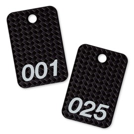 Open Industrial Number Tags Square Mesh Black 25 Sheets No. 1-25 BF-80-BK