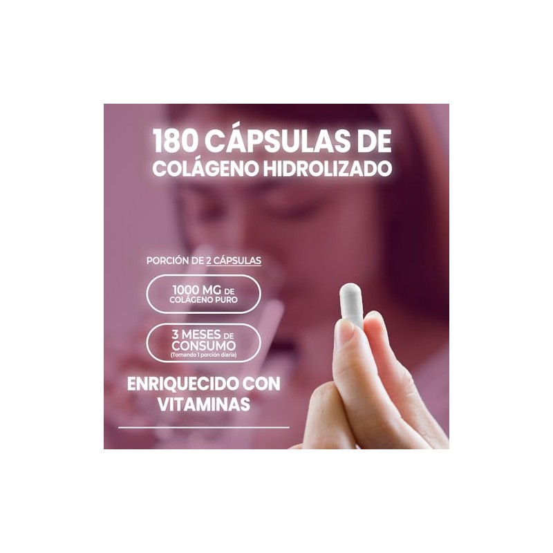 Nuboost Colágeno Hidrolizado 1000 180 Cápsulas Biotina Vitamina Ácido Hialurónico