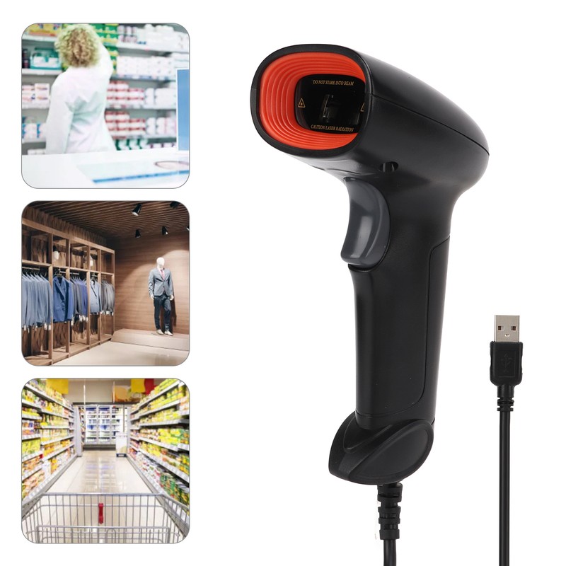 1D Handheld Barcode Scanner Image Bar Code Reader USB Wired