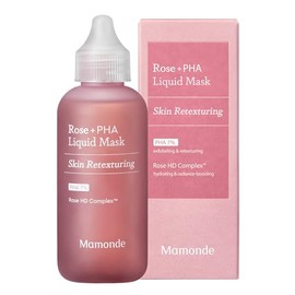 Mamonde- Mascarilla líquida Rose PHA exfoliante facial diario sin enjuague con PHA al 7, suero exfoliante suave de noche                              