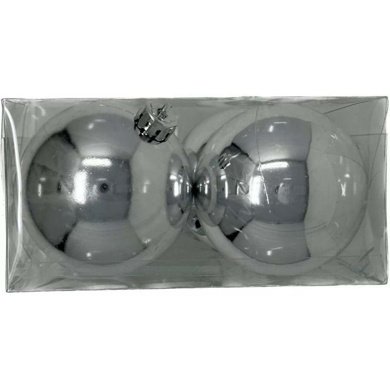 Escanver Kit 4x Esferas Navideñas Plateadas Adorno Arbol Navidad 7cm
