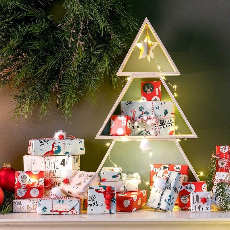 Luck and Luck Wooden Boxes Fir Tree Set of 3