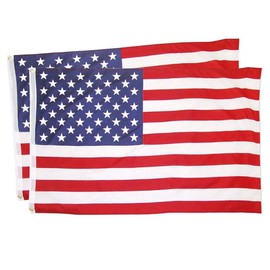 2pk July's Best 2.5’x4’ US FLAG Polyester USA American Stars Stripes United States Grommets (2, 2.5ft X 4ft)