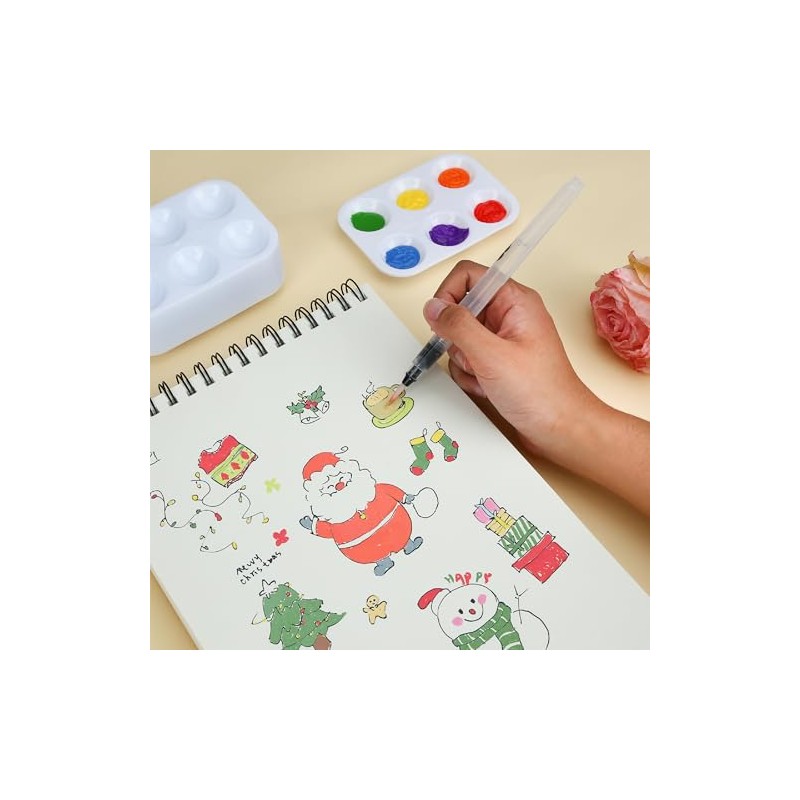 Mr. Pen- Plastic Paint Palette, 30 Pack, 6 Wells, White