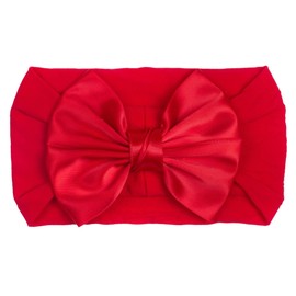 LDDCX Baby Girls Bow Headband Baby Turban Elastic Headwrap for Newborn Infant Toddler Hair Accessories.(FD81) (Red+Pink)