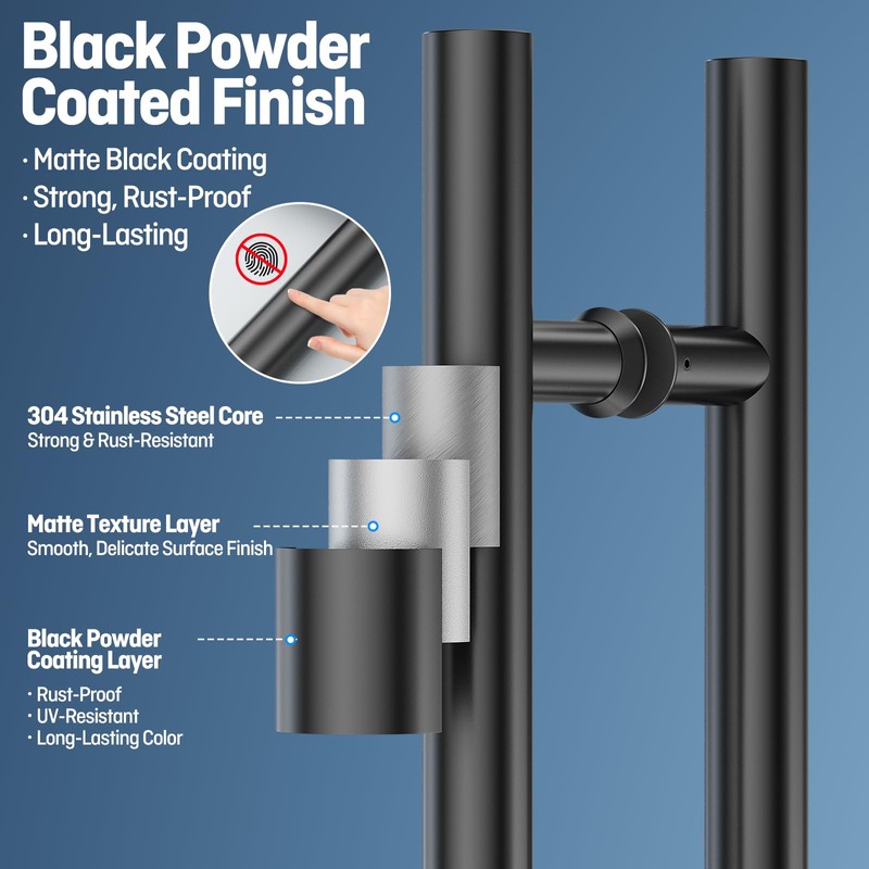 Ranbo Ladder Style 18" Push Pull Door Handle,Back to Back,