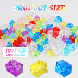 Gemstones for Children, Acrylic Diamonds Colourful, Pack of 100 Diamonds Colourful Children, Decorative Crystal Stones Gemstones, Party Decoration, Transparent Gemstones for Craft Projects and Crafts