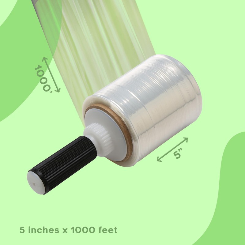 5" x 1000' (12) ROLLS HAND STRETCH SHRINK WRAP 12