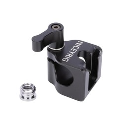 NICEYRIG 15mm Rod Clamp to Cold Shoe Mount, Locating Holes for ARRI & 1/4’’ Applicable for 15mm Rod Rail Extension - 552