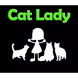Unbranded Cat Lady Pride - Vinyl Decal - Crazy Childless Cat Lady Car Window Decal