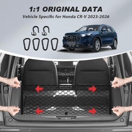 Karltys Cargo Net for Honda CRV 2023-2026 Envelope Style | Elastic Mesh Net | Heavy Duty | Metal Hooks | Honda CR-V Trunk Net Accessories