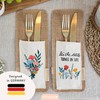 Papierdrachen 4 Jute Cutlery Bags with Floral Embroidery and Inspirational