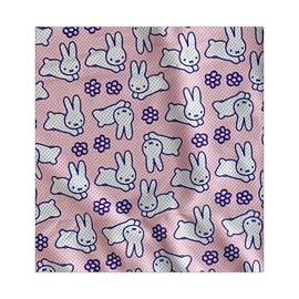 MF1002 Miffy Cool Towel, Rabbit and Flower Pattern, Pink