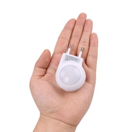 4 Pack of White EU 2-pin Plug - Portable Plug-in 0.7W Travel LED Night Light with Light Sensor Controlled Dusk to Dawn, No USB Port