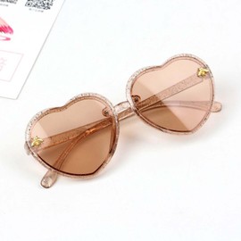 Qianteng Heart Shaped Bee Cute Fashion Sunglasses for kids UV 400 Protection Outdoor Beach Holiday