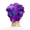 Women's Working Cap Purple Butterfly Adjustable Working Hats with Sweatband