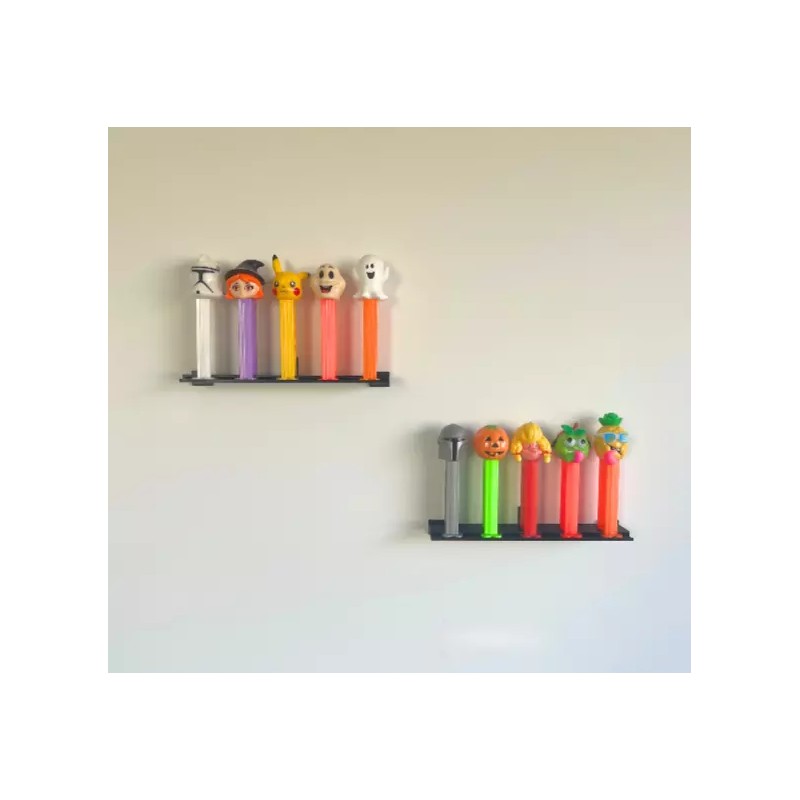 Pez Dispenser Floating Wall Display Stand, Holds 5 Collectible Footed