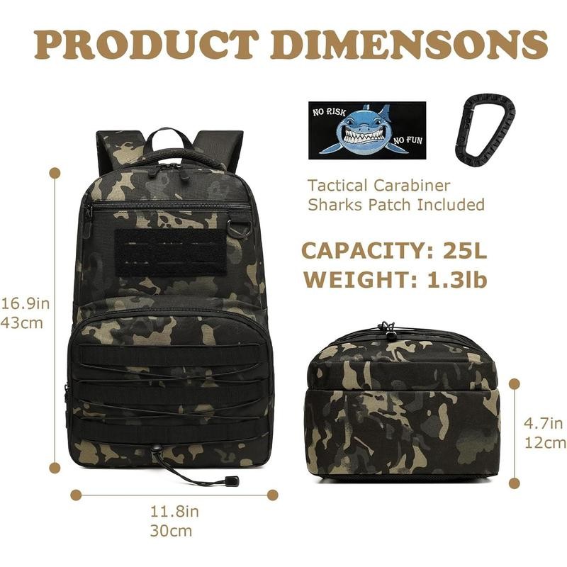 Kids Backpack, 20L Tactical Backpack for Outdoor Hiking Camping, Molle