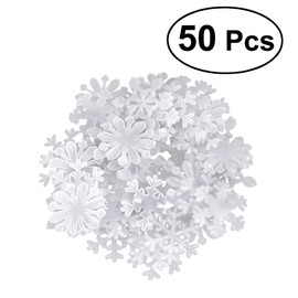 VALICLUD Pack of 50 Glow in the Dark Snowflakes Wall Stickers Fluorescence 3D Snowflake Wall Sticker Christmas Luminous Window Stickers Decoration (White)