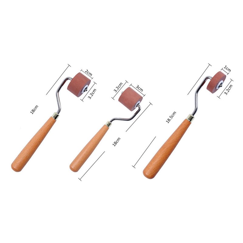 Dickly 3Pcs Hard Rubber Roller Kit Ink Roller for Gluing