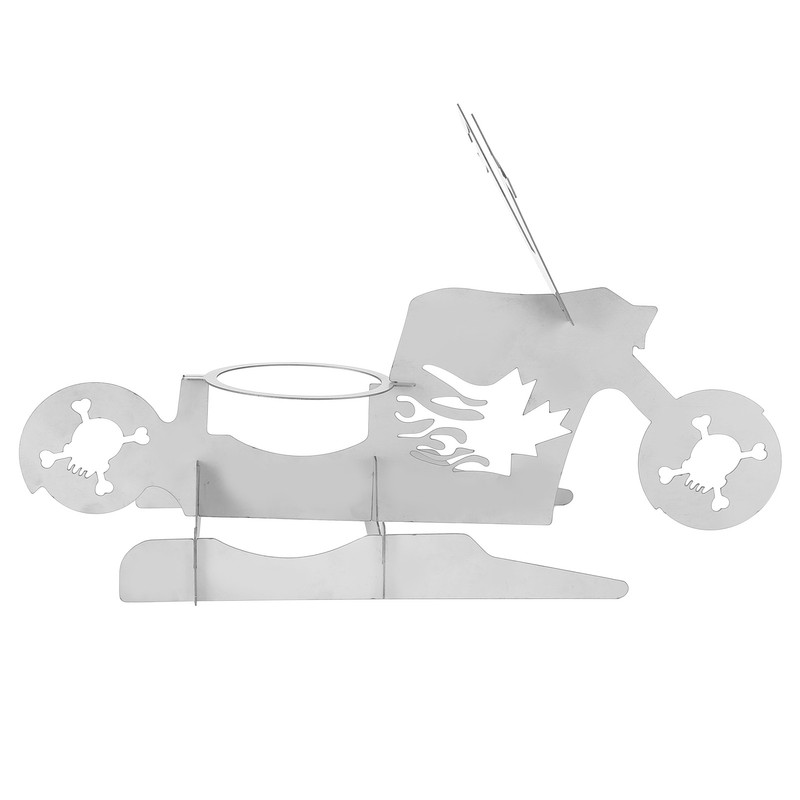 Stainless Steel Chicken Stand Removable Portable MotorcycleShape BBQ Roaster Stand