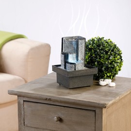 infactory Zimmerbrunnen "Felsenquelle" mit Pumpe und LED