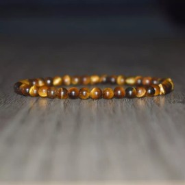 Unbranded Natural Tiger's Eye 4MM Gemstone Bead Healing Protection Men Women Bracelet Gift