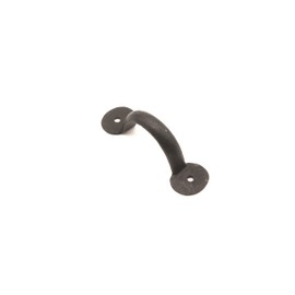 Infinity Decor Hand Forged Iron Handle - Cupboard Cabinet Door Pull Handle - Bean Penny End 4" 6" 8" Beeswax (4" - 100mm)