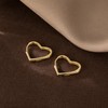 Reffeer Solid 925 Sterling Silver Heart Earrings Hoop Minimalist Sleeper